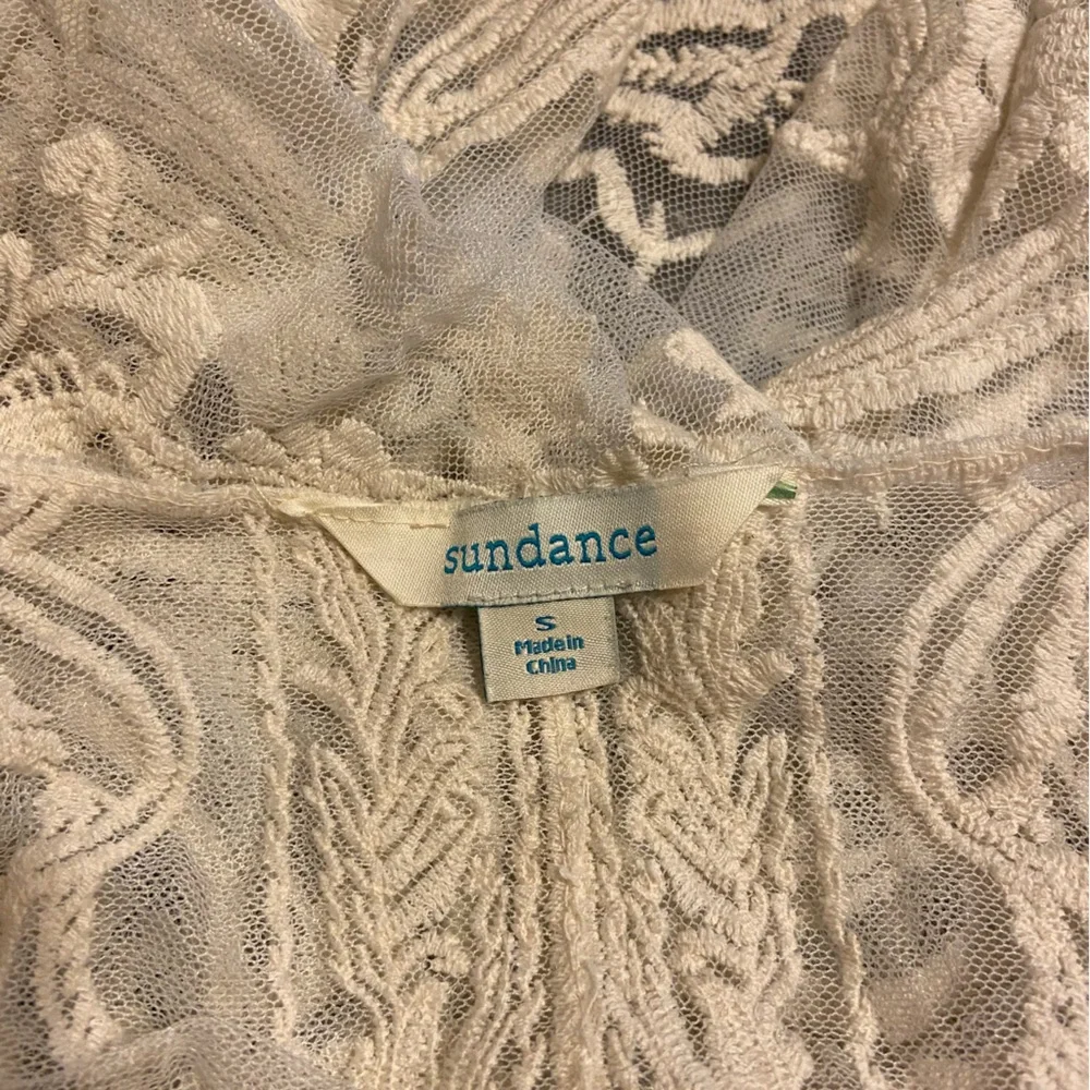 Sundance Freesia Bloom Kimono Sz S Sheer Ivory Lace Cardigan Coverup Oversized - Picture 4 of 5